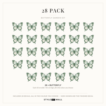 Butterfly Garden Wall Sticker Decals: 28 Pack sizes