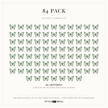 Butterfly Garden Wall Sticker Decals: 84 Pack sizes