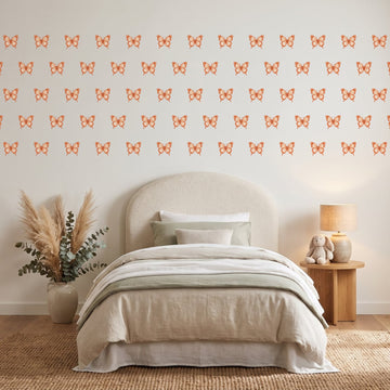 Butterfly Garden Wall Sticker Decals wall decals on a girl's bedroom wall (in Ochre Orange, 84 Pack size)