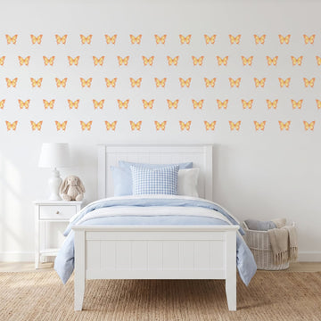 Butterfly Garden Wall Sticker Decals wall decals on a girl's bedroom wall (in Golden Yellow, 84 Pack size)