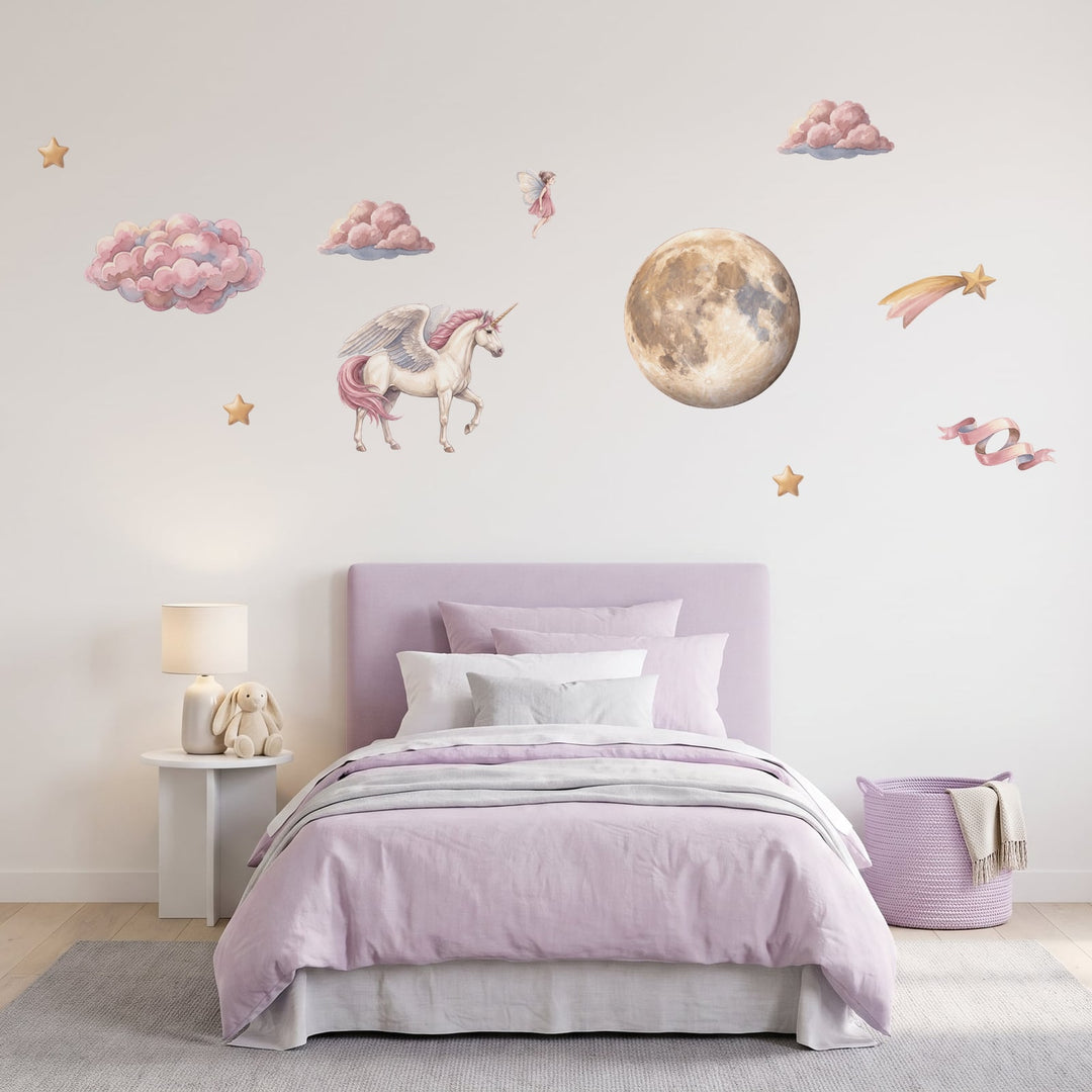 Cloud Castle Kingdom Wall Sticker Decals wall decals on a girl's bedroom wall (Full Room (Large) size)