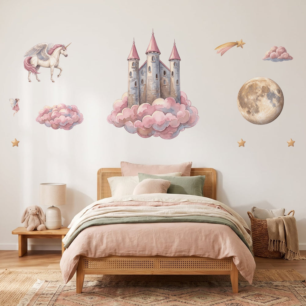 Cloud Castle Kingdom Wall Sticker Decals wall decals on a girl's bedroom wall (Full Room (Large) size)