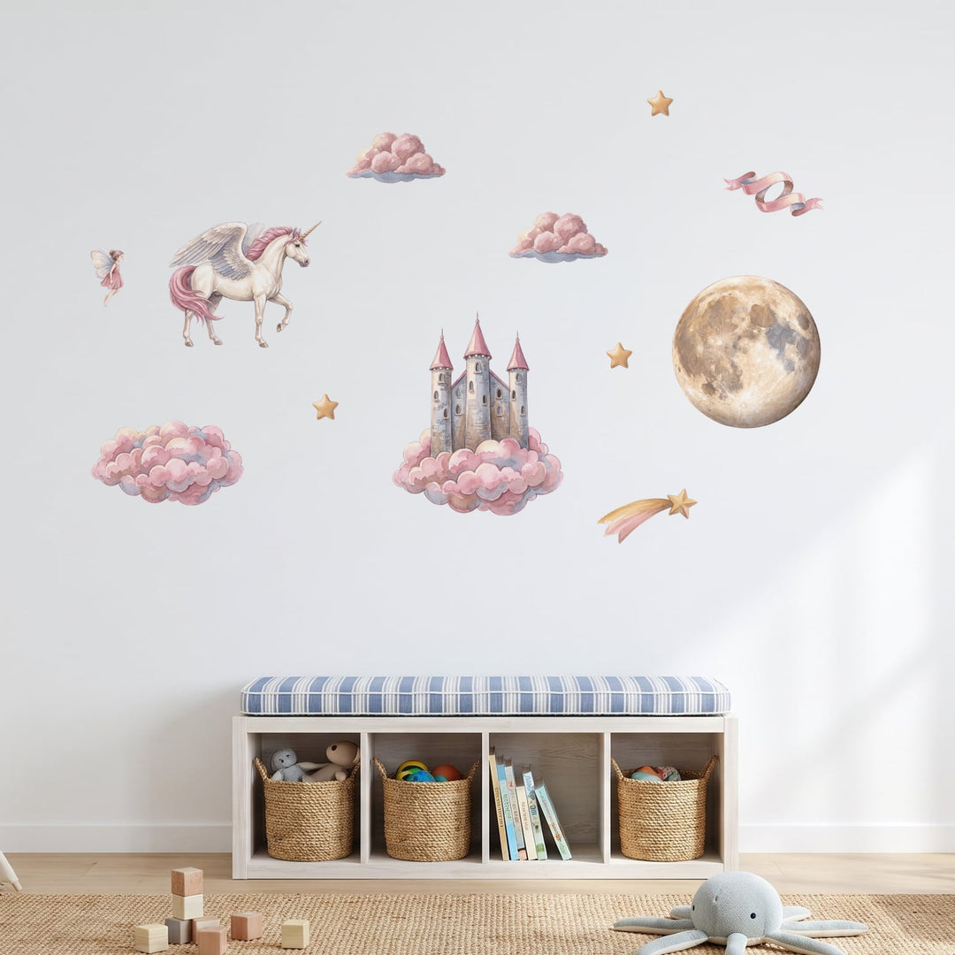 Cloud Castle Kingdom Wall Sticker Decals wall decals on a playroom wall (Feature Wall (Medium) size)