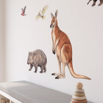 Australian Bush Animals Wall Sticker Decals wall decals: a close-up of the decals from one side in a playroom