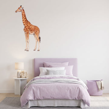 Gentle Giraffe Wall Sticker Decals wall decals on a girl's bedroom wall (Medium (56 x 100 cm) size, left facing)