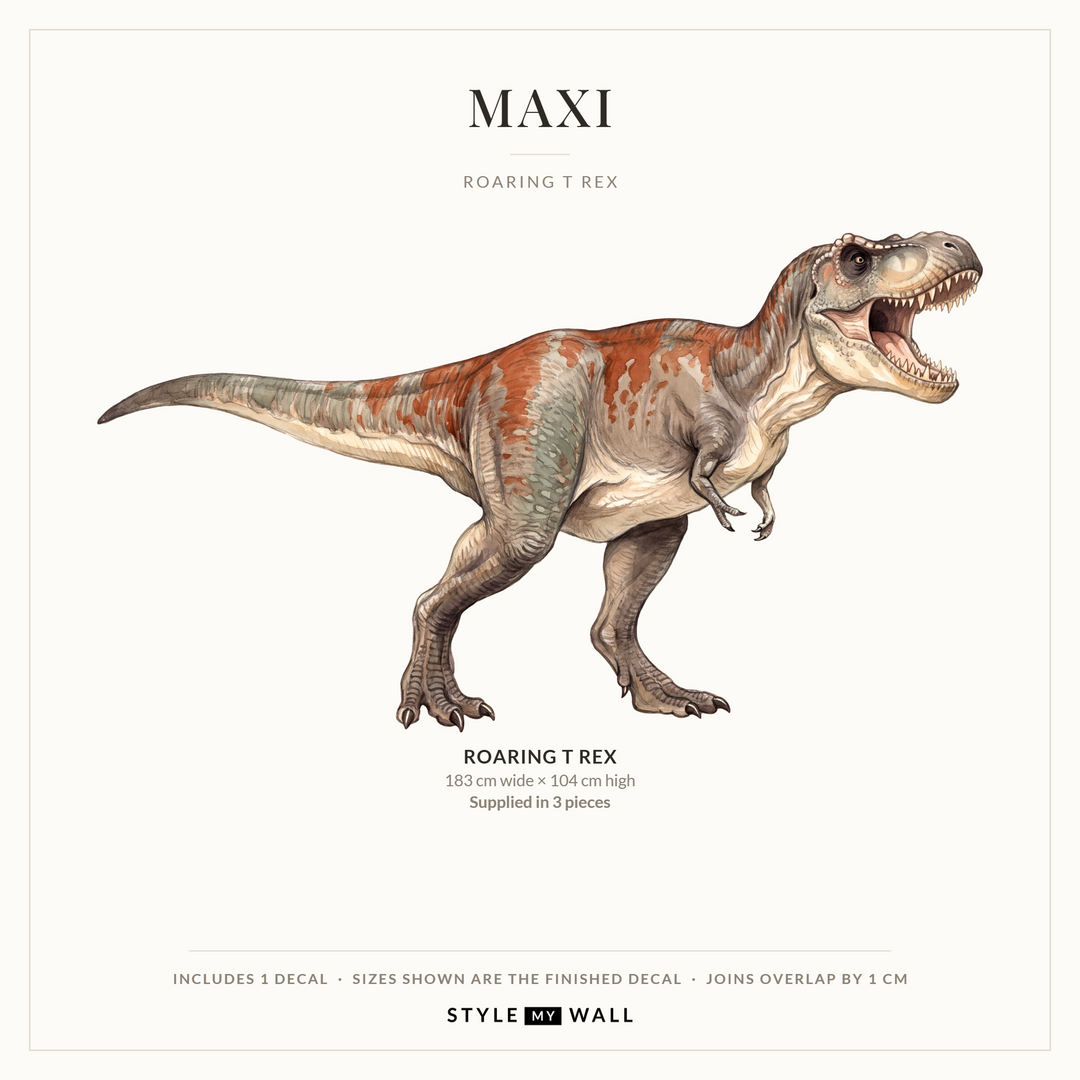 Roaring T Rex Wall Sticker Decals: Maxi sizes