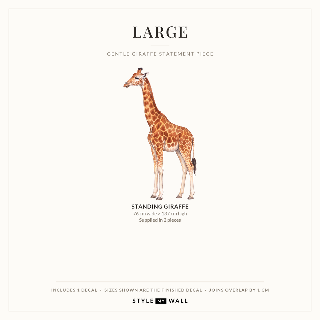 Gentle Giraffe Wall Sticker Decals: Large sizes