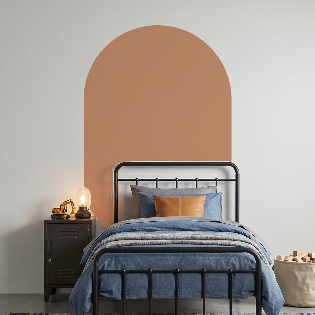 Colour Pop Arch Wall Sticker Decals wall decals on a boy's bedroom wall (in Clay, Large (98 x 180 cm) size)