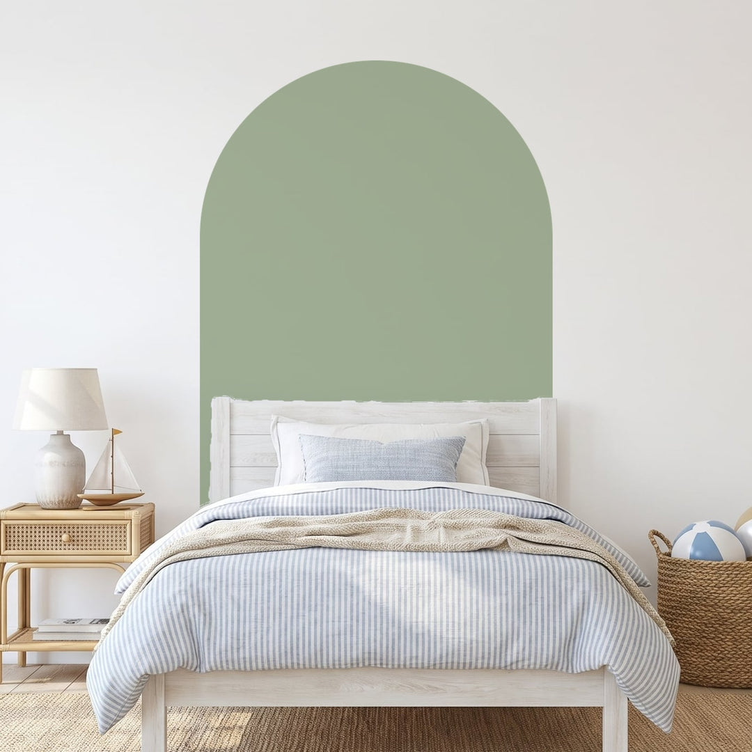 Colour Pop Arch Wall Sticker Decals wall decals on a boy's bedroom wall (in Sage, Large (98 x 180 cm) size)
