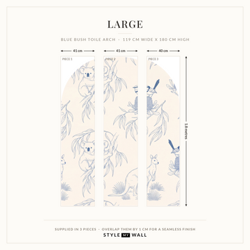 Australian Bush Toile Arch Wall Sticker Decals: Large supplied in 3 pieces that overlap by 1 cm