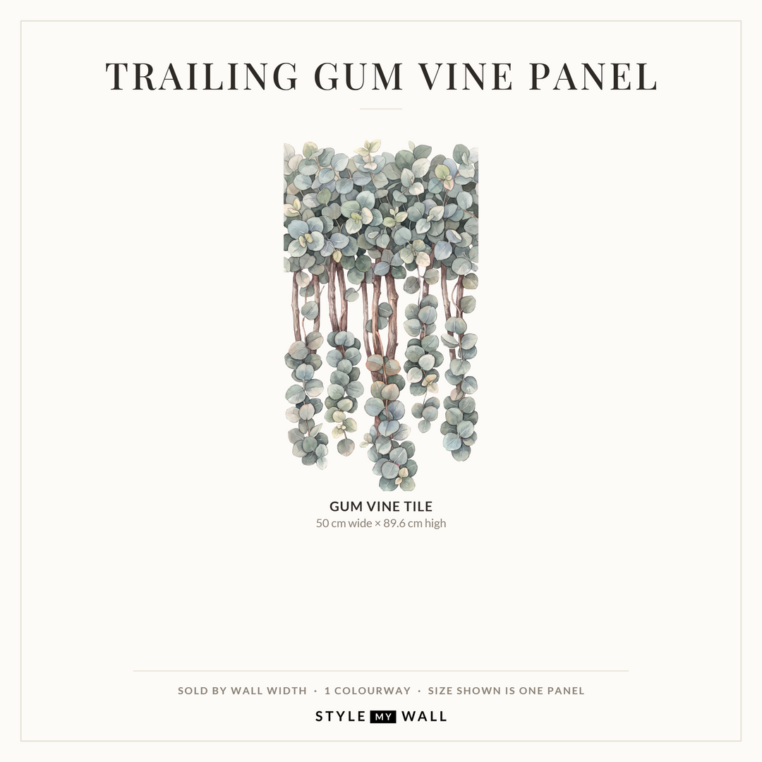Trailing Gum Vine Wall Sticker Decals: Each Panel sizes
