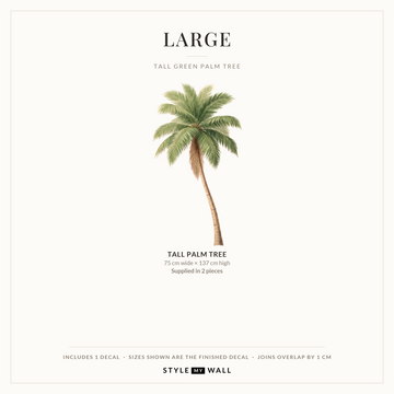 Tall Green Palm Tree Wall Sticker Decals: Large sizes