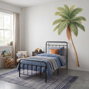 Tall Green Palm Tree Wall Sticker Decals wall decals: the whole room from a corner in a boy's bedroom