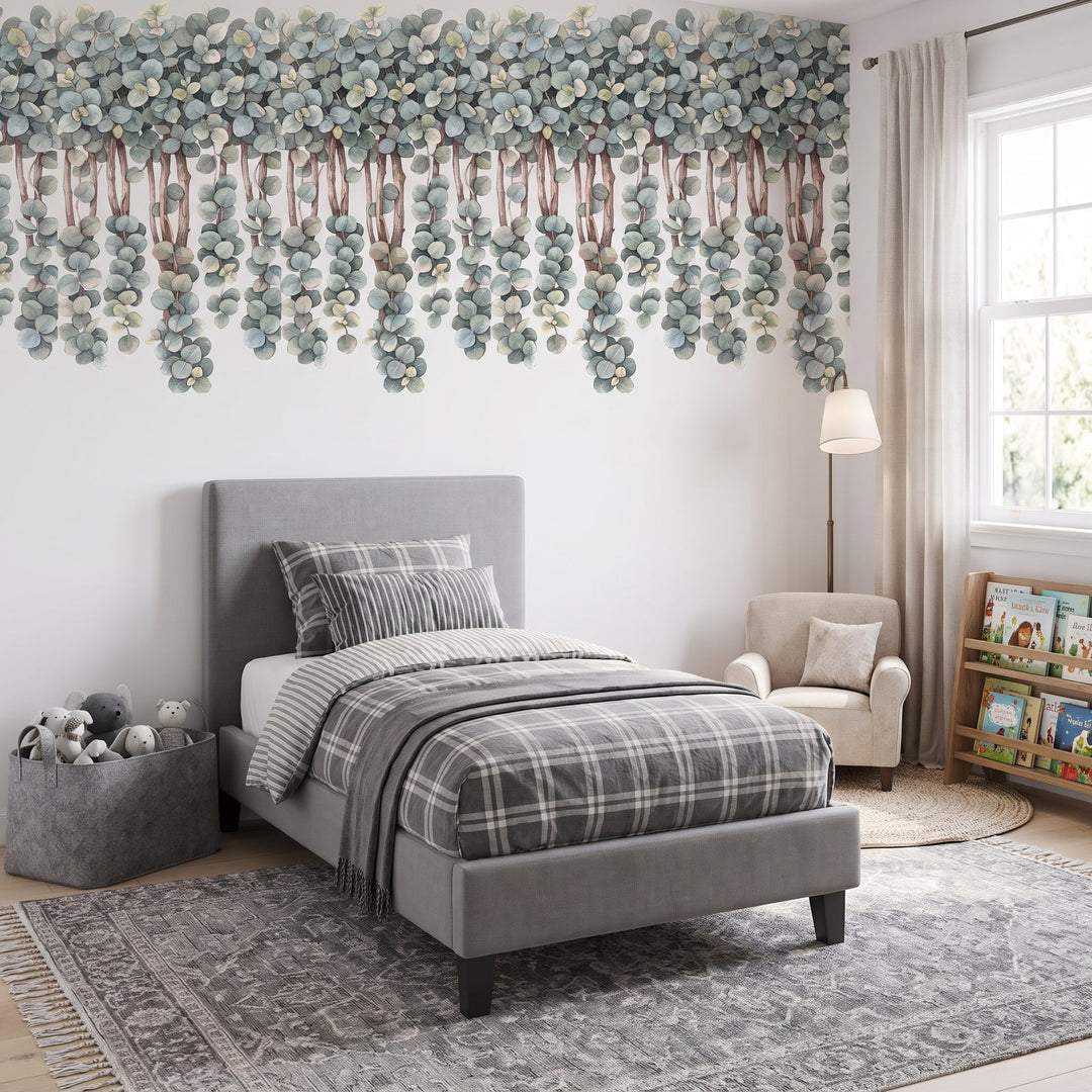 Trailing Gum Vine Wall Sticker Decals wall decals: the whole room from a corner in a boy's bedroom