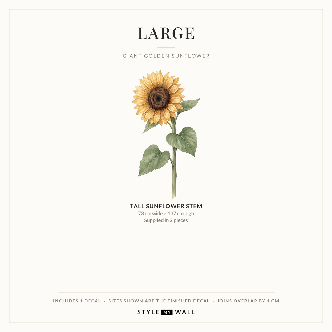 Giant Golden Sunflower Wall Sticker Decals: Large sizes