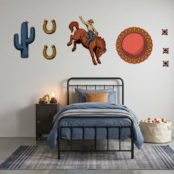 Desert Rodeo Wall Sticker Decals wall decals on a boy's bedroom wall (Full Room (Large) size)