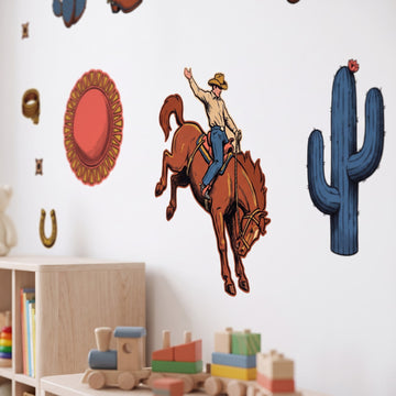 Desert Rodeo Wall Sticker Decals wall decals: a close-up of the decals from one side in a kids' room