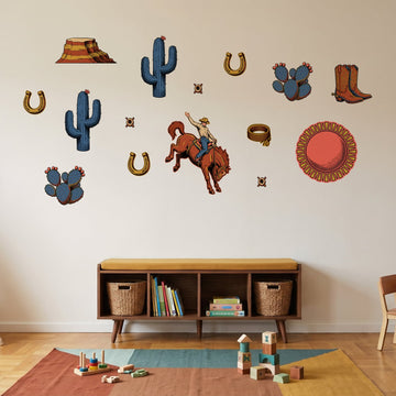 Desert Rodeo Wall Sticker Decals wall decals on a playroom wall (Feature Wall (Medium) size)