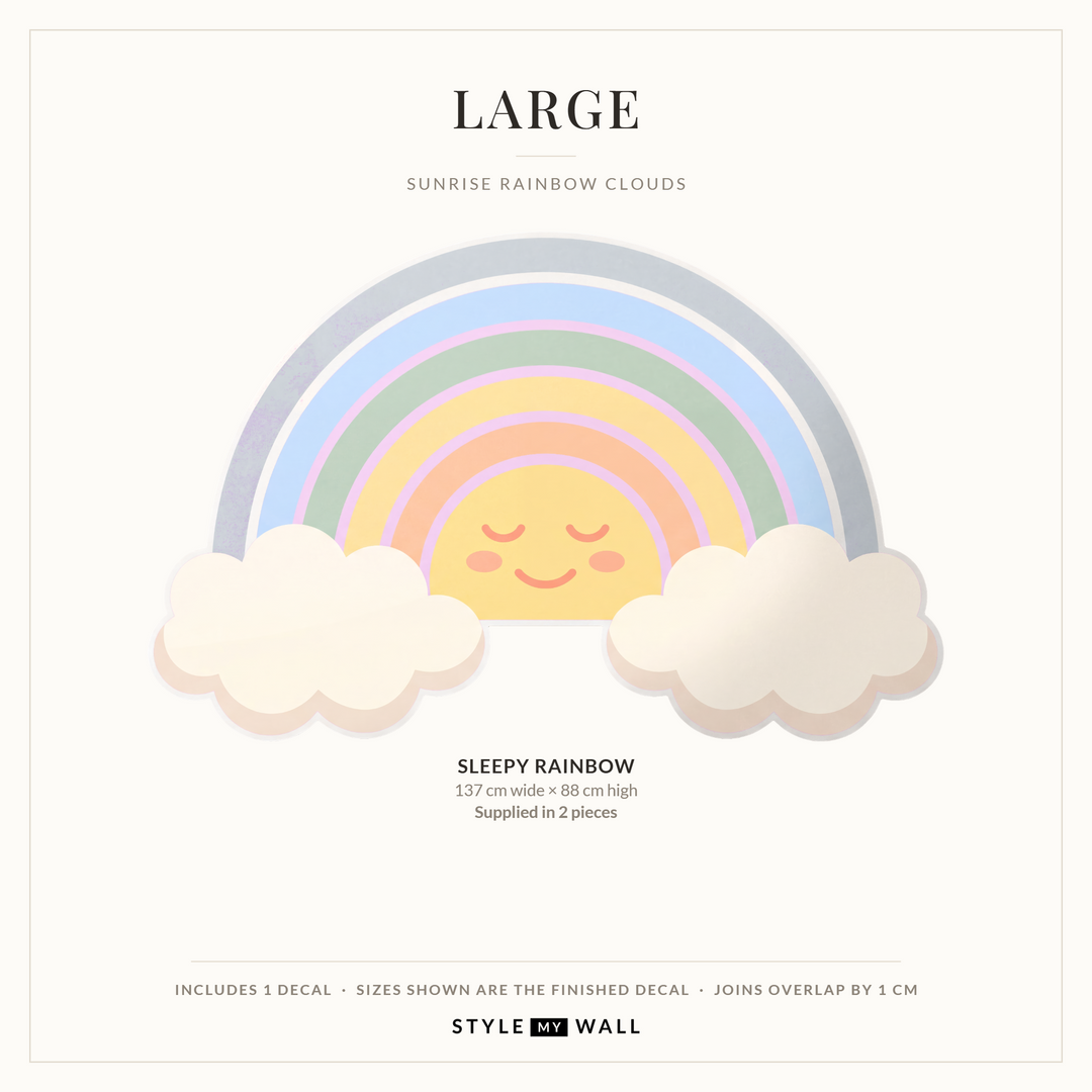 Sunrise Rainbow Clouds Wall Sticker Decals: Large sizes