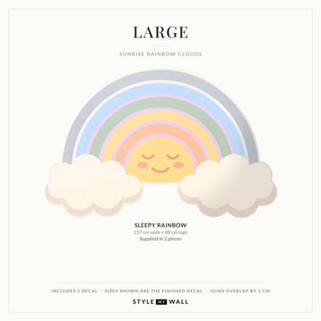 Sunrise Rainbow Clouds Wall Sticker Decals: Large sizes