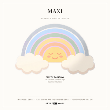 Sunrise Rainbow Clouds Wall Sticker Decals: Maxi sizes