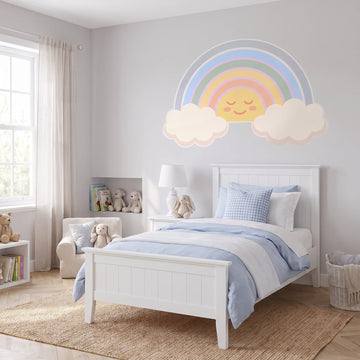 Sunrise Rainbow Clouds Wall Sticker Decals wall decals: the whole room from a corner in a girl's bedroom