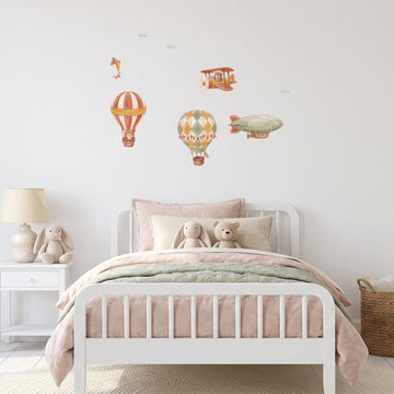 Patchwork Balloon Skies Wall Sticker Decals wall decals on a girl's bedroom wall (Accent (Small) size)