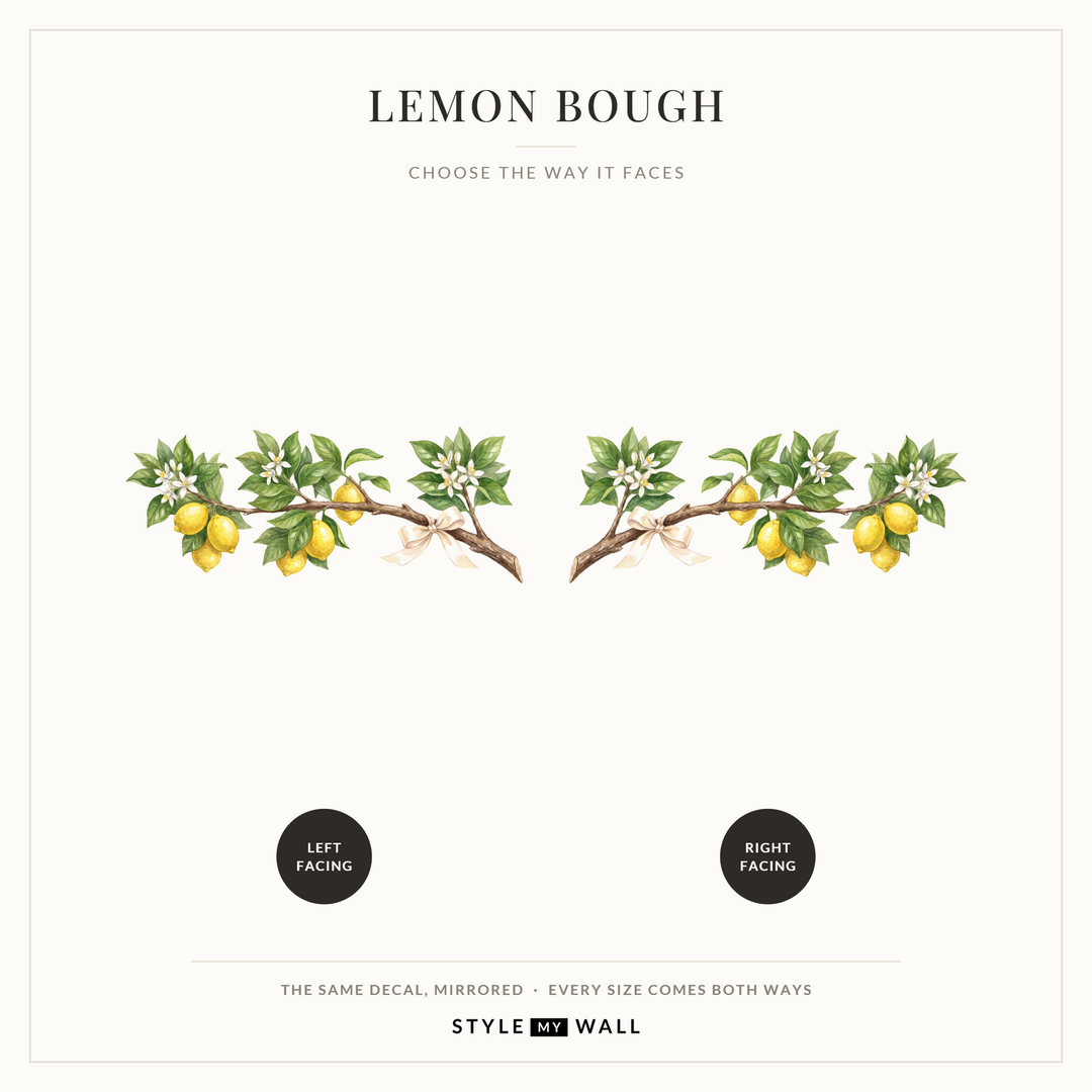 Lemon Bough Fairy Wrens Wall Sticker Decals: left facing and right facing, the same decal mirrored