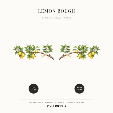 Lemon Bough Fairy Wrens Wall Sticker Decals: left facing and right facing, the same decal mirrored