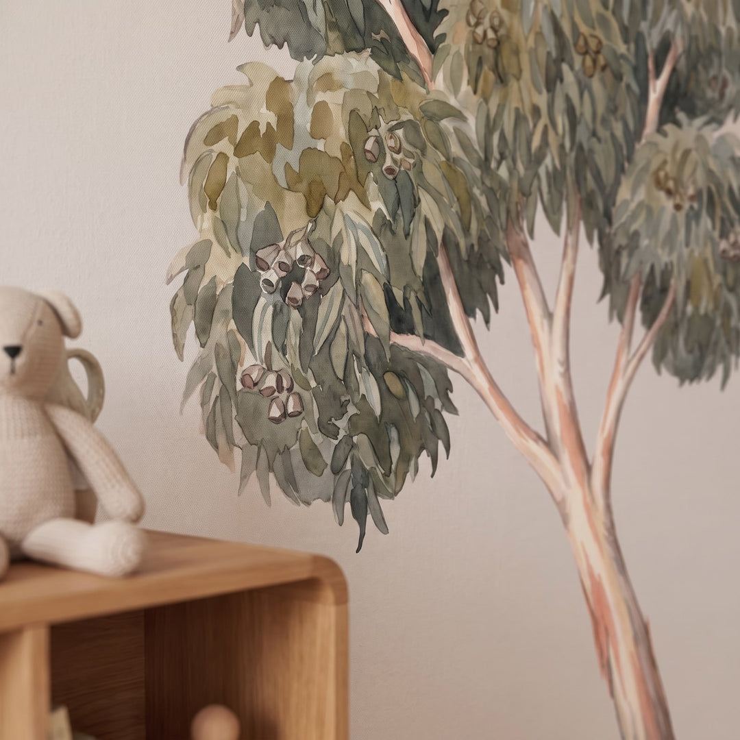 Ghost Gum Tree Wall Sticker Decals wall decals: a close-up of the decals from one side in a kids' room