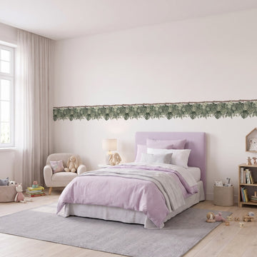 Monstera Vine Trim Wall Sticker Decals wall decals: the whole room from a corner in a girl's bedroom