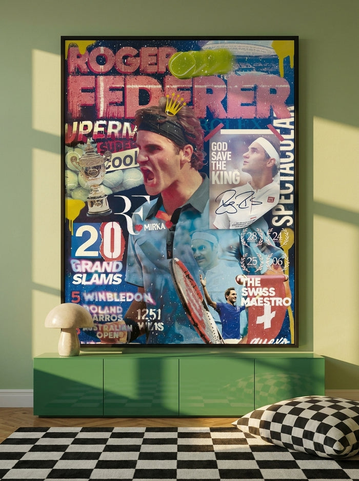 Federer By Ricardo Quexo | Art & Canvas Print