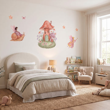Fairy Cottage Garden Wall Sticker Decals wall decals: the whole room from a corner in a girl's bedroom