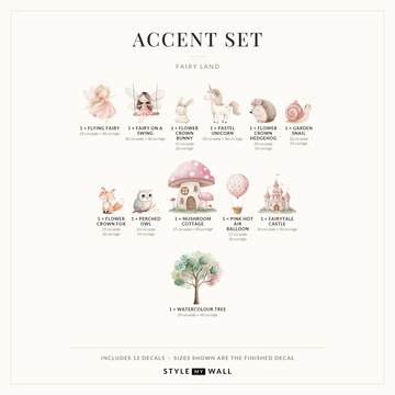 Fairy Land Wall Sticker Decals: Accent Set sizes