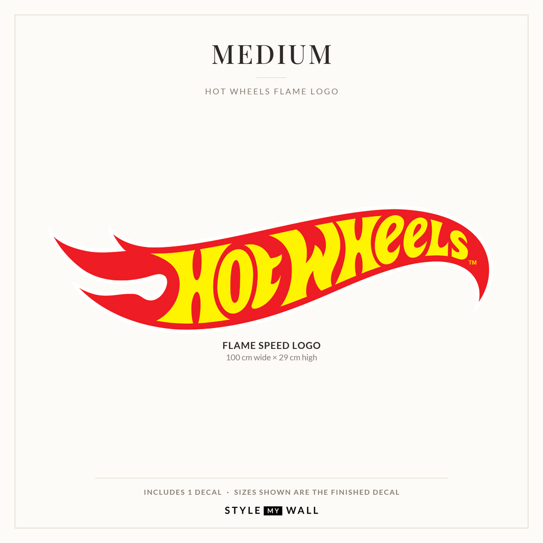 Hot Wheels Flame Logo Wall Sticker Decals: Medium sizes