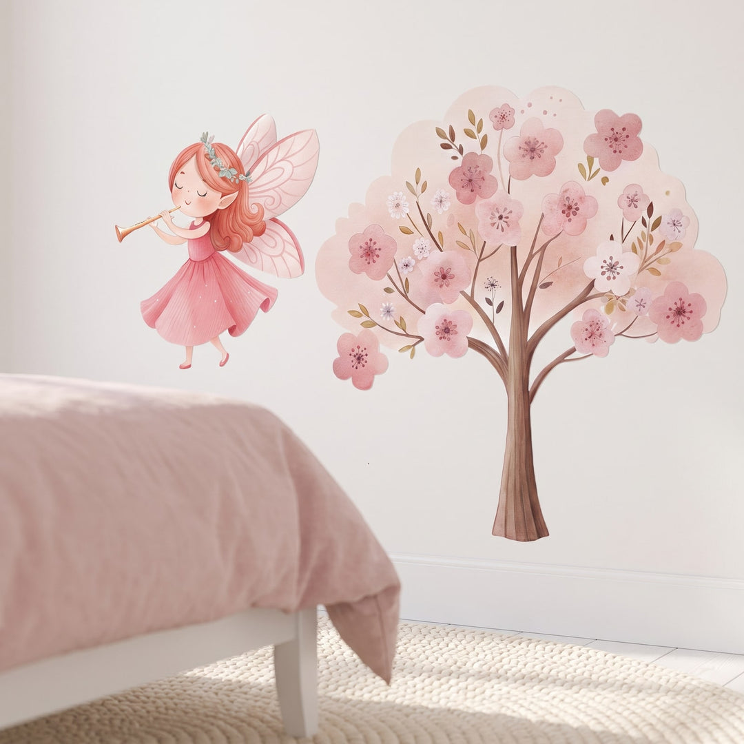 Fairy Garden Dreams Wall Sticker Decals wall decals: a close-up of the decals from one side in a girl's bedroom