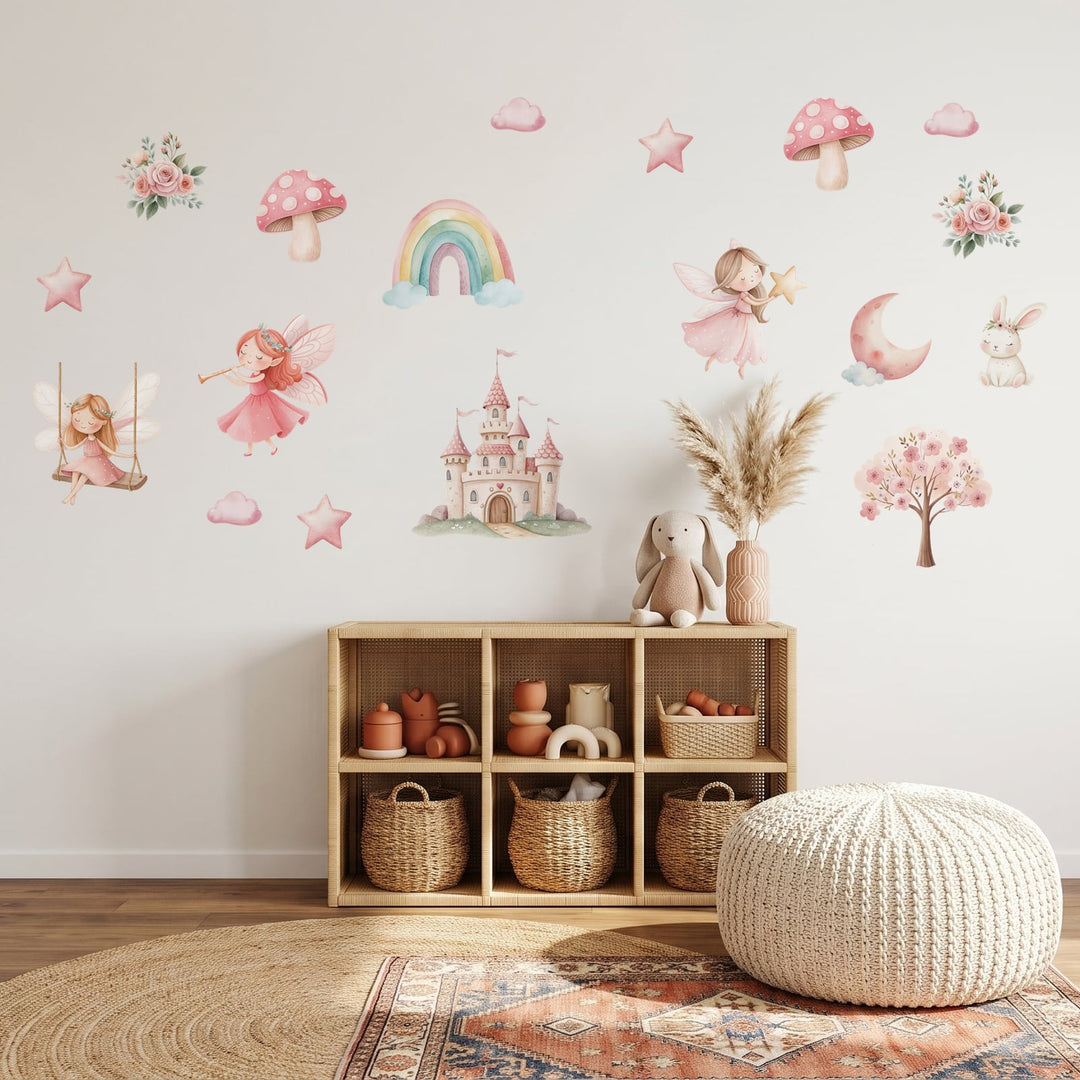 Fairy Garden Dreams Wall Sticker Decals wall decals on a kids' room wall (Feature Wall (Medium) size)
