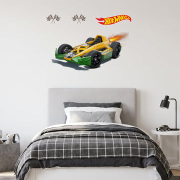 Hot Wheels Fast Lane Racer Set Wall Sticker Decals wall decals on a boy's bedroom wall (Full Room (Large) size)