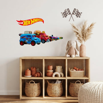 Hot Wheels Ready, Set, Go Wall Sticker Decals wall decals on a kids' room wall (Full Room (Large) size)