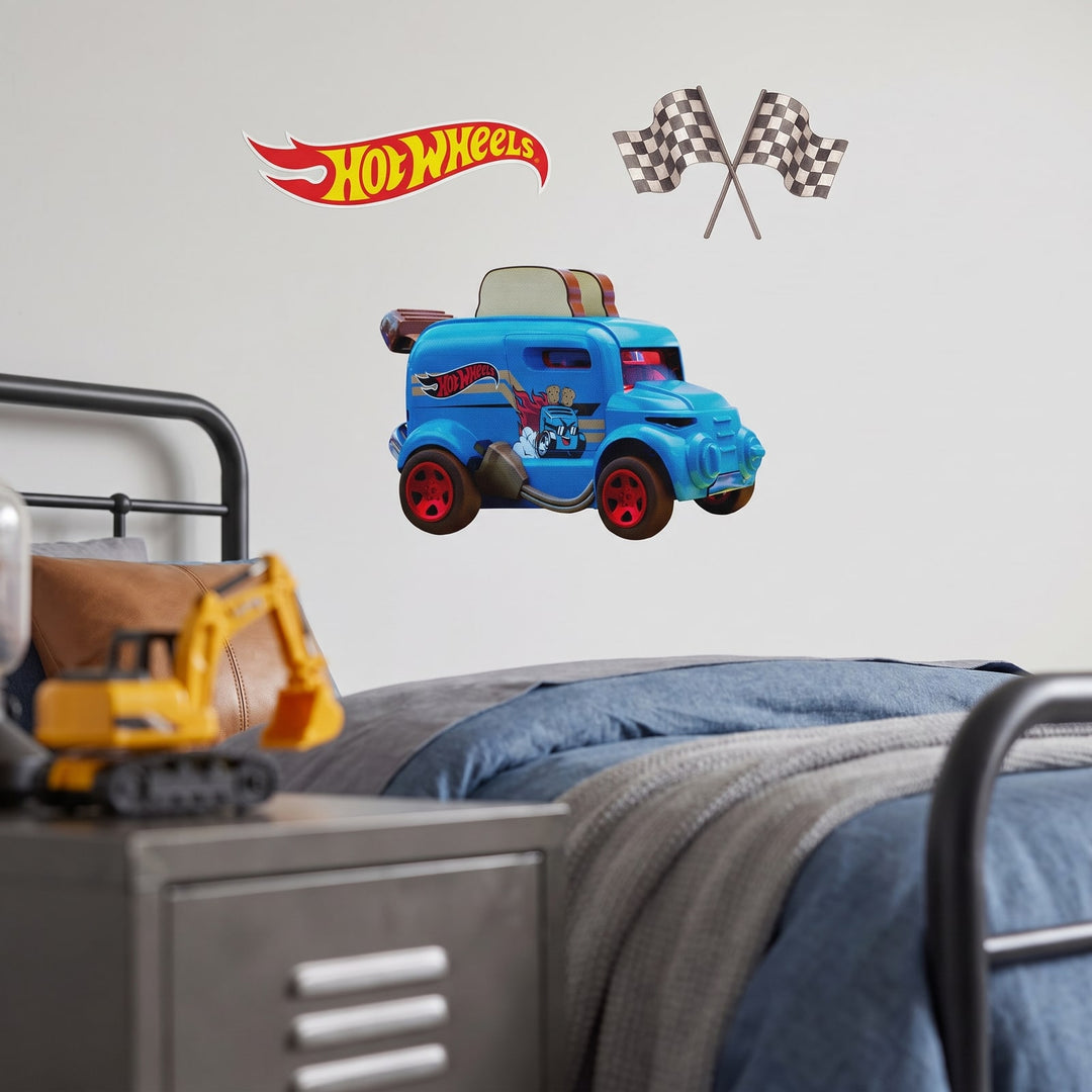 Hot Wheels Ready, Set, Go Wall Sticker Decals wall decals: a close-up of the decals from one side in a boy's bedroom