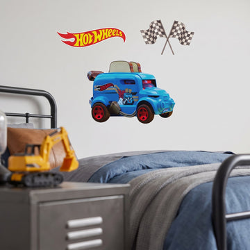 Hot Wheels Ready, Set, Go Wall Sticker Decals wall decals: a close-up of the decals from one side in a boy's bedroom
