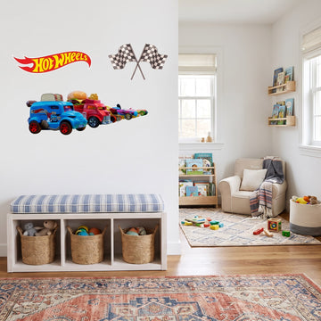 Hot Wheels Ready, Set, Go Wall Sticker Decals wall decals: the whole room from a corner in a playroom