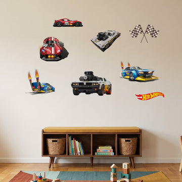 Hot Wheels Speed Demons Wall Sticker Decals wall decals on a playroom wall (Feature Wall (Medium) size)