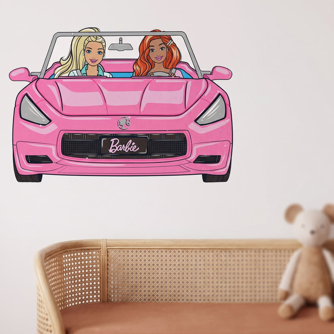 Barbie Dream Car Wall Sticker Decals wall decals: a close-up of the decals from one side in a playroom