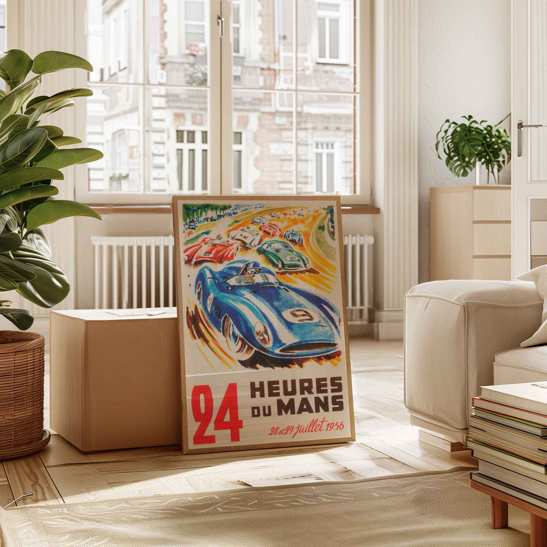 1956 Heures Du Mans Vintage Racing Poster Art - Style My Wall