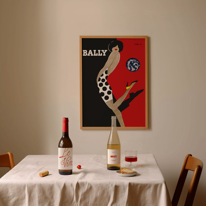 1980 France Bally Vintage Print by Bernard Villemot - Style My Wall