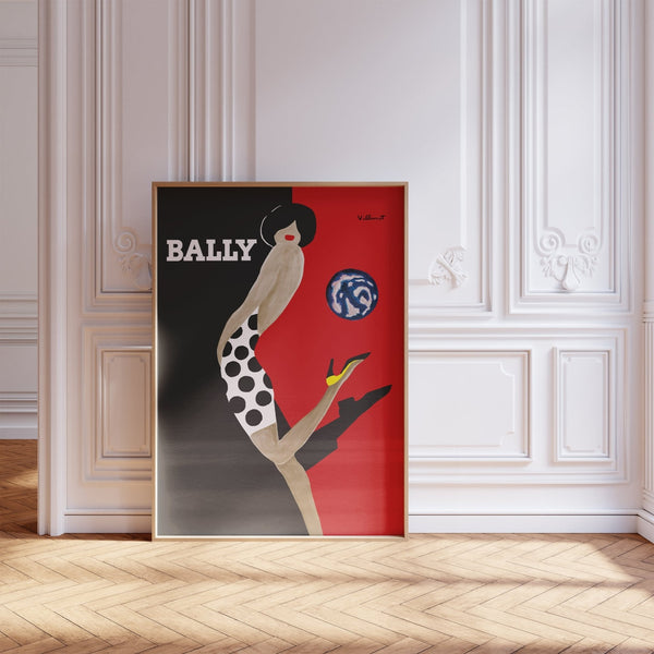 1980 France Bally Vintage Print by Bernard Villemot