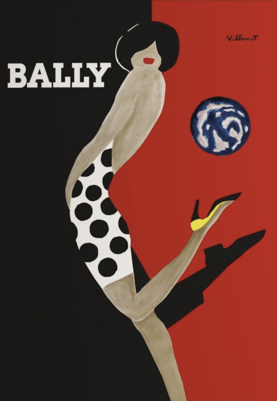 1980 France Bally Vintage Print by Bernard Villemot