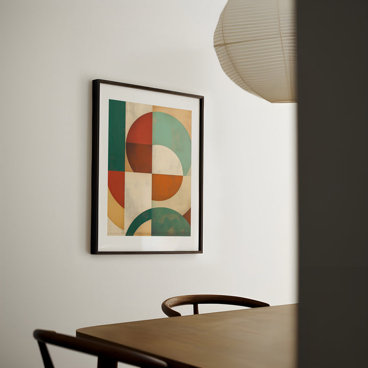 Colour Circle Abstract Puzzle Wall Print,dining room,black border