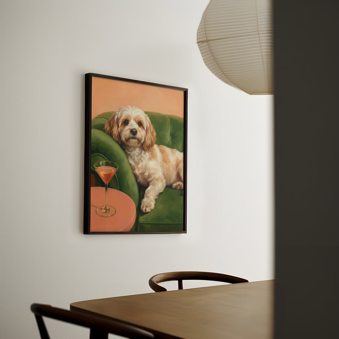 Martini Paws Hour Personalised Pet Upload Wall Art
